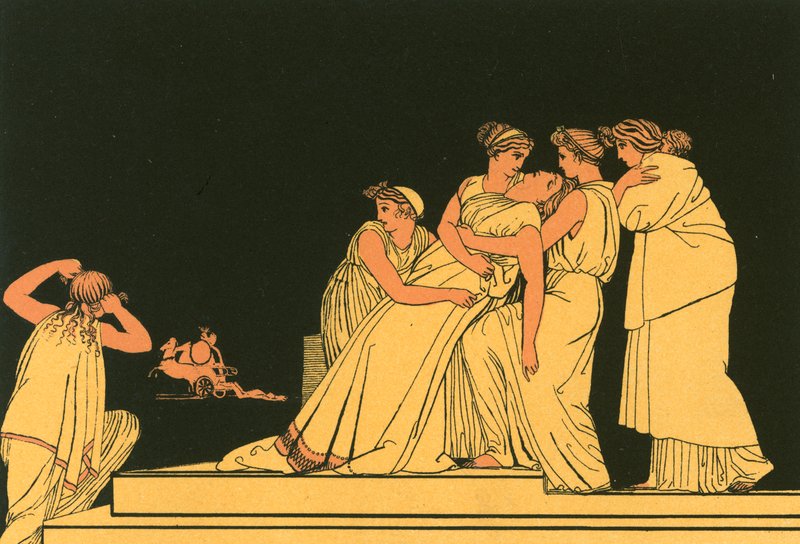 Andromache mdloby na zdi od John Flaxman