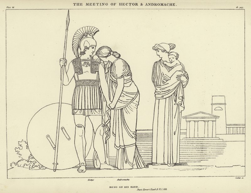 Setkání Hectora a Andromache od John Flaxman