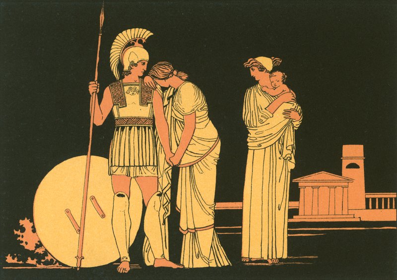 Setkání Hectora a Andromache od John Flaxman