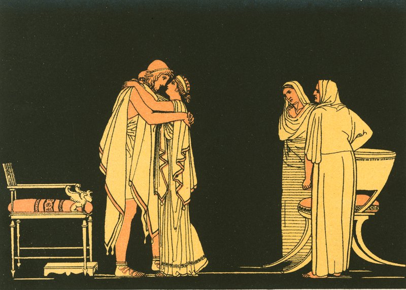 Setkání Ulysses a Penelope od John Flaxman