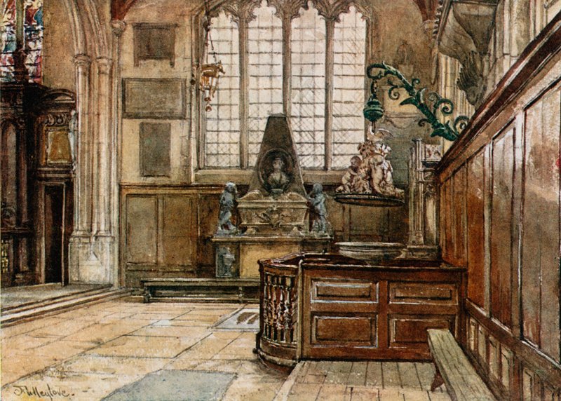 Interiér Allhallows, Barking-by-the-Tower od John Fulleylove