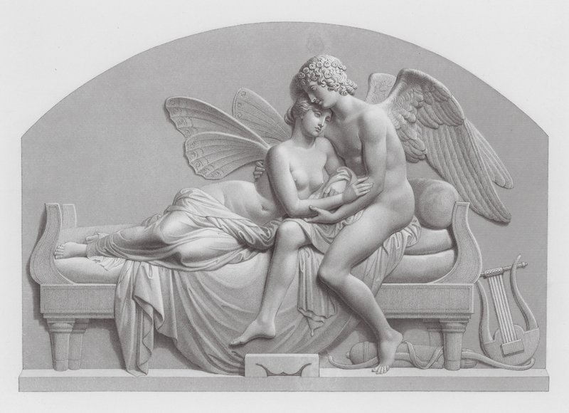 Amor a Psyché (rytina) od John Gibson