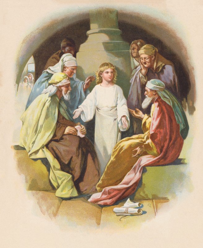 Kristus v chrámu (barevná litografie) od John Lawson