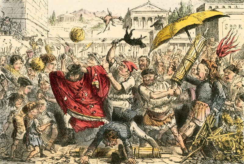 Appius Claudius potrestaný lidmi od John Leech