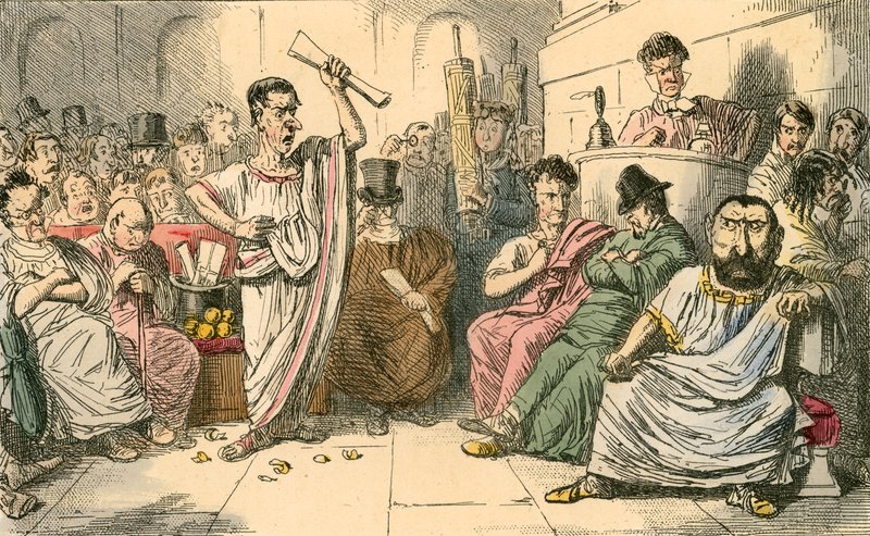 Cicero odsuzující Catilinu od John Leech