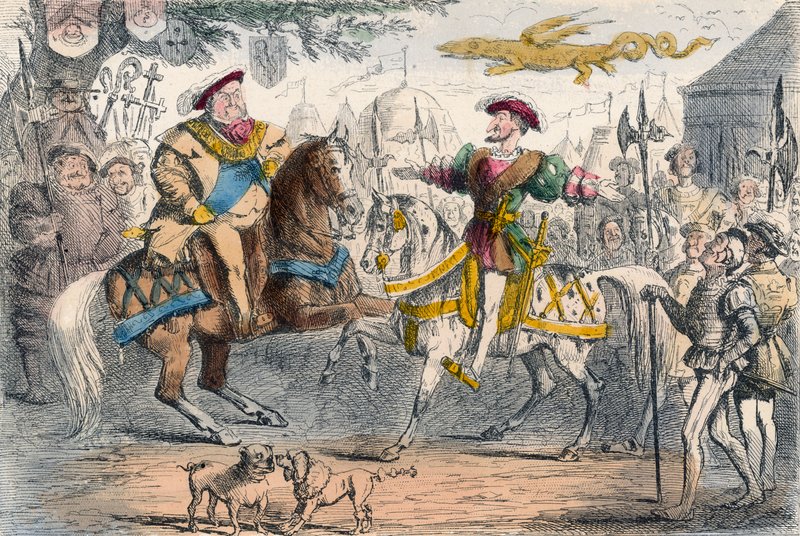 Jindřich VIII se setkává s Františkem I od John Leech