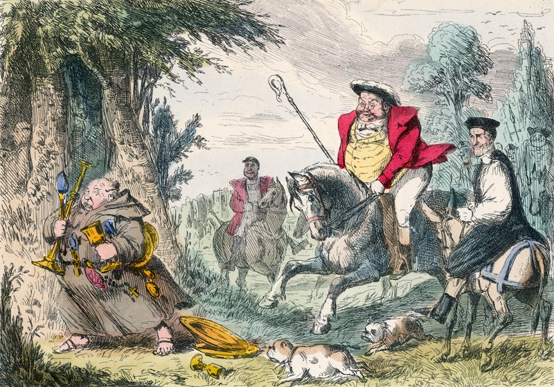 Král Jindřich VIII. loví mnichy od John Leech