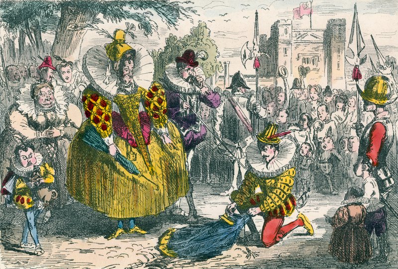 Královna Alžběta a Sir Walter Raleigh od John Leech