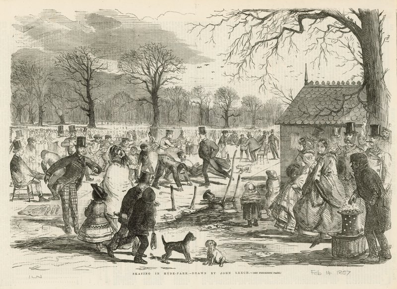 Bruslení v Hyde Parku od John Leech
