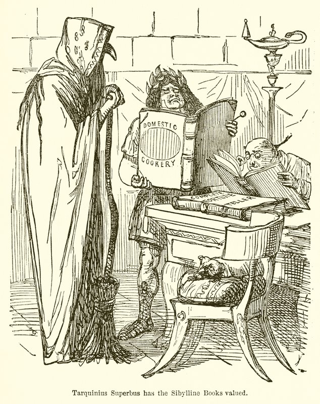 Tarquinius Superbus má Sibylline Books Valued od John Leech