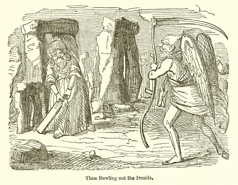 Time Bowling Out the Druids od John Leech