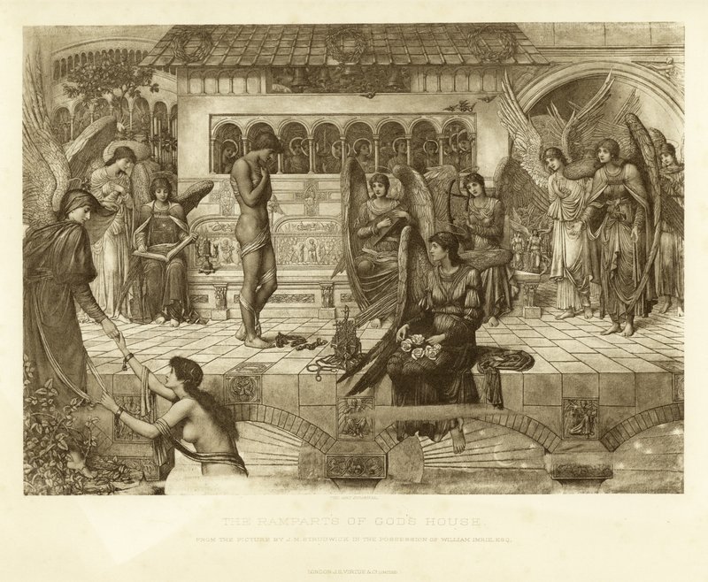 Hradby Božího domu od John Melhuish Strudwick