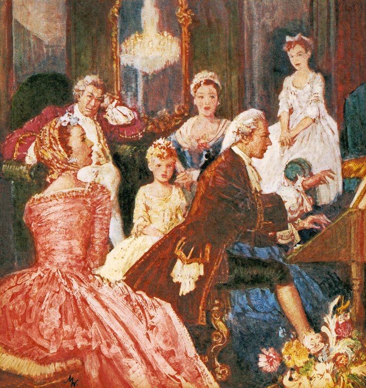 Mistr hudebník, Händel (barevná litografie) od John Millar Watt