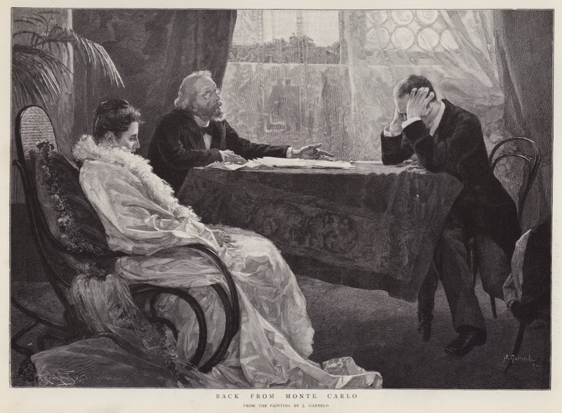 Návrat z Monte Carla (litho) od Jose Garnelo y Alda