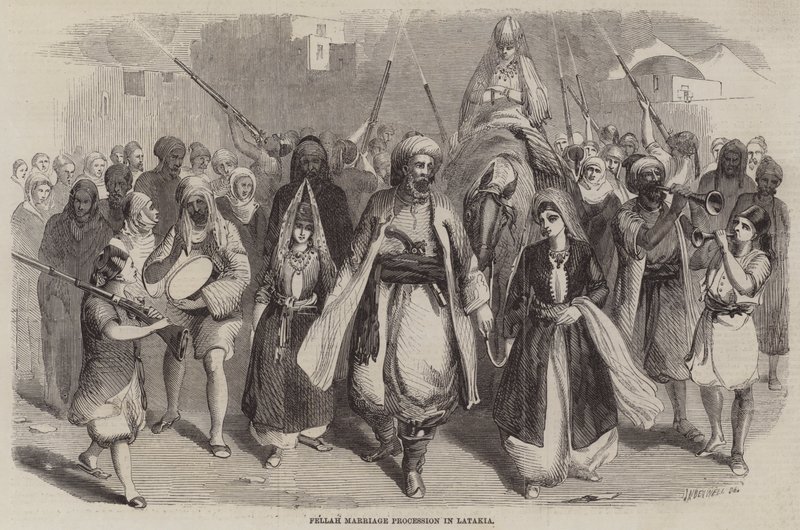 Manželský průvod Fellah v Latakii od Joseph Austin Benwell