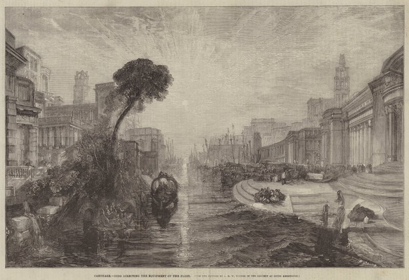 Kartágo, Dido řídí vybavení flotily od Joseph Mallord William Turner