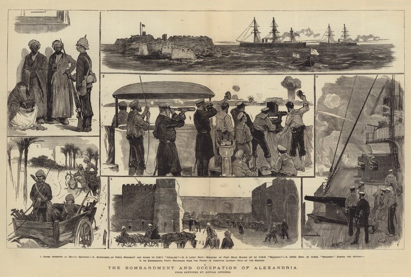 Bombardování a obsazení Alexandrie od Joseph Nash
