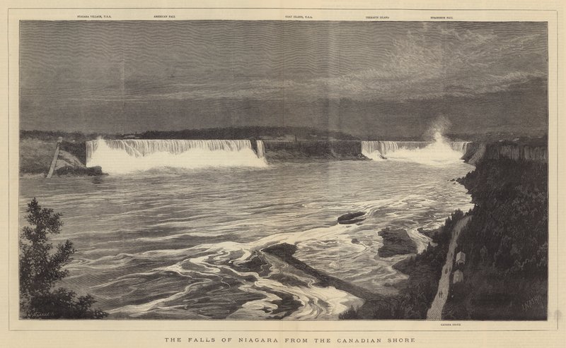 Niagarské vodopády z kanadského pobřeží od Joseph Nash