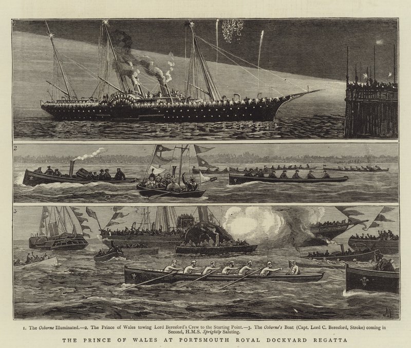Princ z Walesu v Portsmouth Royal Dockyard Regatta od Joseph Nash