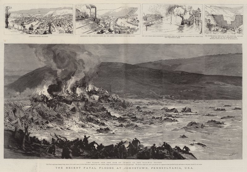 Nedávné fatální povodně v Johnstown, Pennsylvania, USA od Joseph Nash