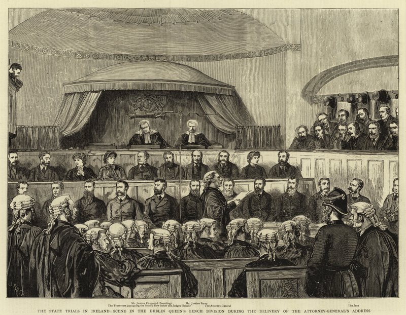 Státní procesy v Irsku, scéna v dublinské Queen