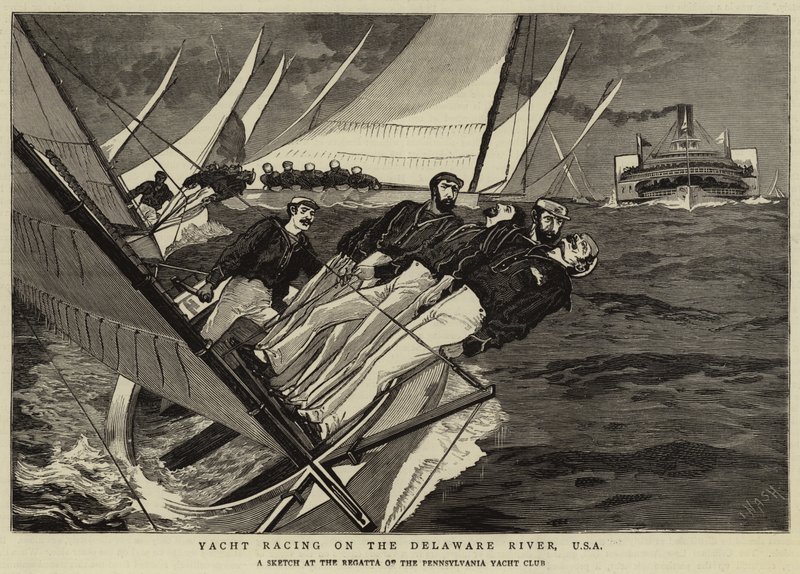 Závody jachet na řece Delaware, USA od Joseph Nash