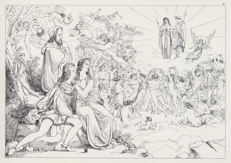 Shakespearova Bouře, 4. dějství, 1. scéna od Joseph Noel after Paton