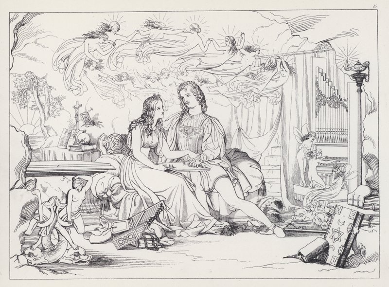 Shakespearova Bouře, V. dějství, 1. scéna od Joseph Noel after Paton