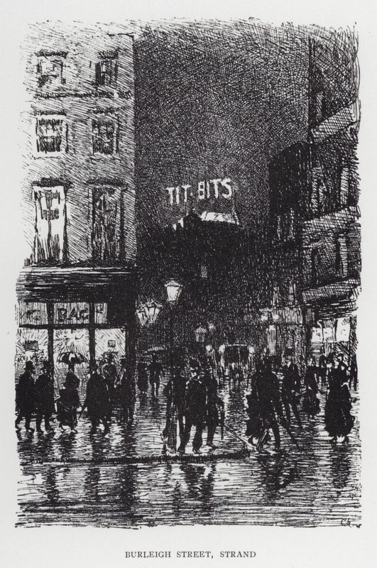 Burleigh Street, Strand (litho) od Joseph (after) Pennell