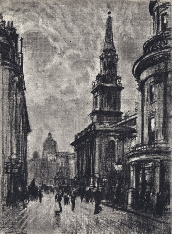Duncannon Street, z Charing Cross (litho) od Joseph (after) Pennell