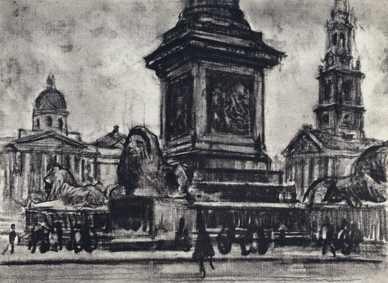 Lvi, Trafalgar Square (litho) od Joseph (after) Pennell
