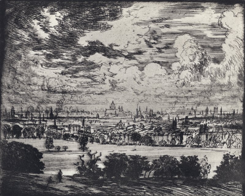 Londýn, nad Hampstead (litho) od Joseph (after) Pennell