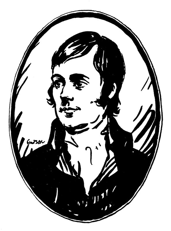 Robert Burns (barevné lito) od Joseph (after) Simpson