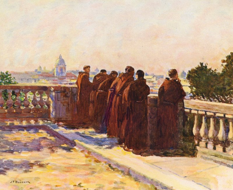 Řím: U Pincia (barevná litografie) od Joseph Felix Bouchor