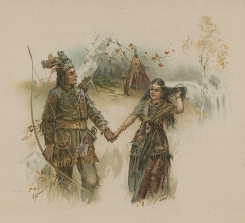 Hiawatha (chromolitho) od Joseph Finnemore