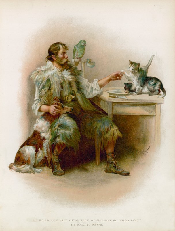Ilustrace pro Robinsona Crusoe od Joseph Finnemore