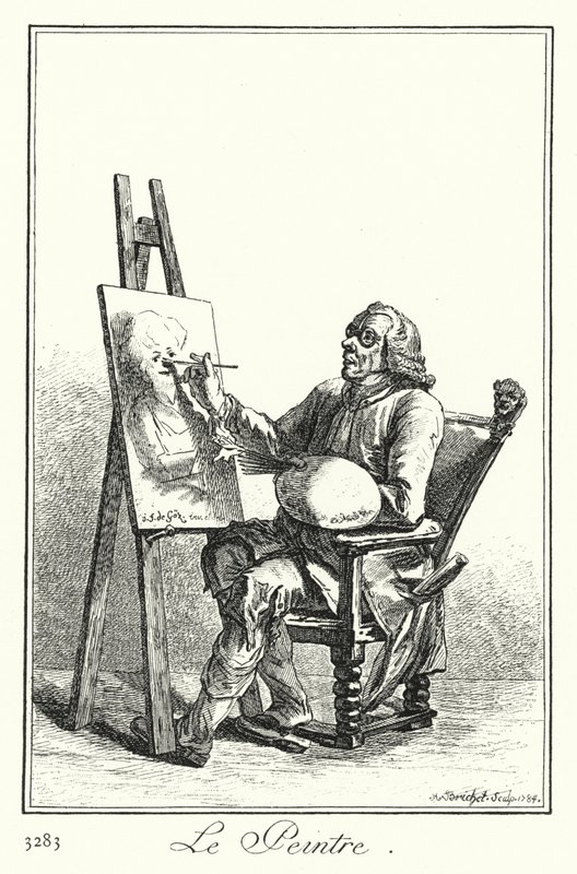 Malíř (rytina) od Joseph Franz von (after) Goez