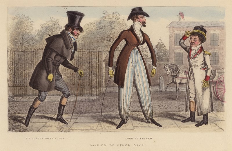 Dandies of Other Days (kolorovaná rytina) od Joseph Grego