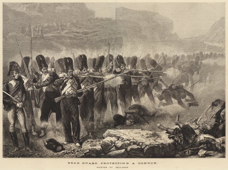 Zadní stráž chránící konvoj od Joseph Louis Hippolyte Bellange
