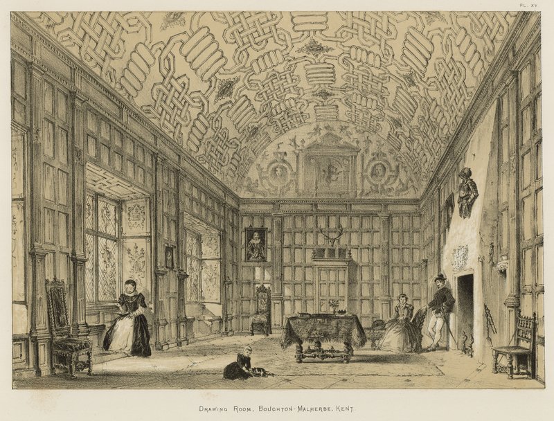 Přijímací pokoj, Boughton-Malherbe, Kent od Joseph Nash