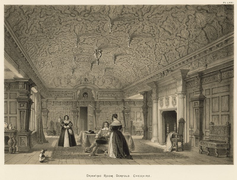 Drawing Room, Dorfold, Cheshire od Joseph Nash