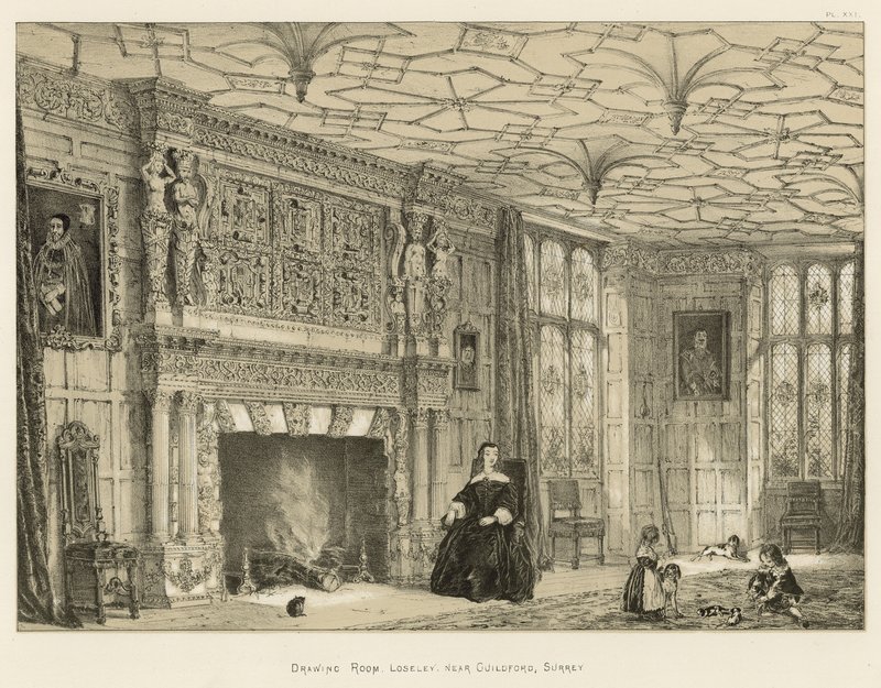 Drawing Room, Loseley, poblíž Guildford, Surrey od Joseph Nash