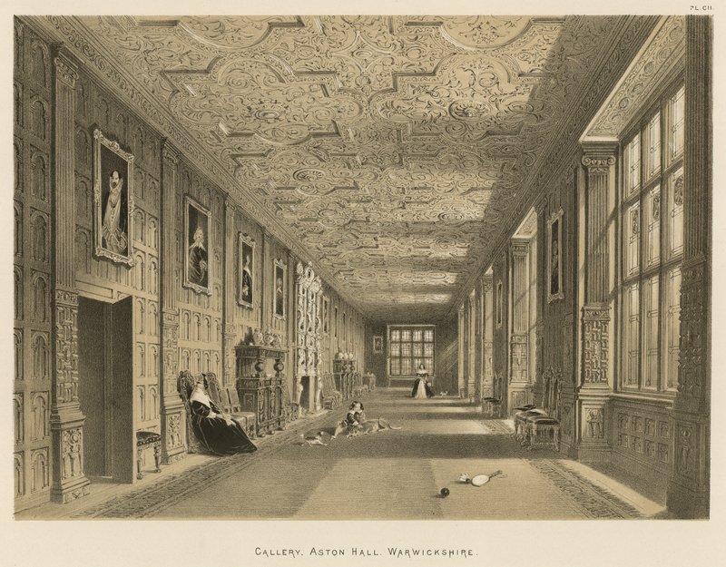 Galerie, Aston Hall, Warwickshire od Joseph Nash
