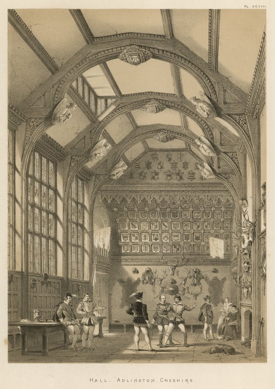 Hall, Adlington, Cheshire od Joseph Nash