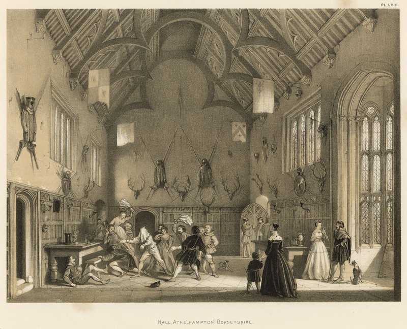 Hall, Athelhampton, Dorsetshire od Joseph Nash