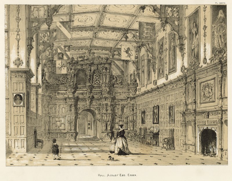 Hall, Audley End, Essex od Joseph Nash