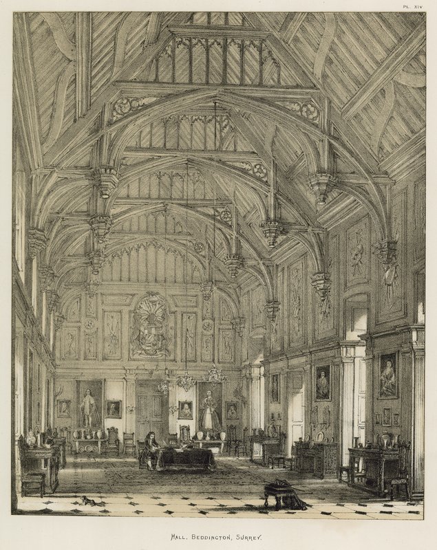 Hall, Beddington, Surrey od Joseph Nash