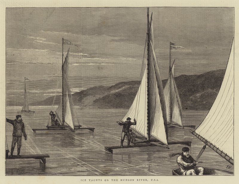 Ledové jachty na řece Hudson, USA od Joseph Nash