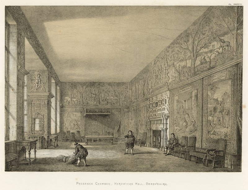 Presence Chamber, Hardwicke Hall, Derbyshire od Joseph Nash