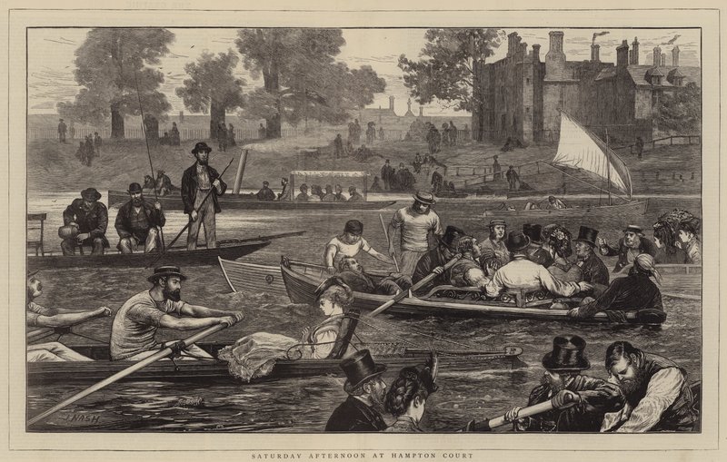 Sobotní odpoledne v Hampton Court od Joseph Nash